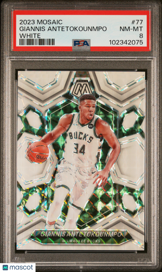 2023 Panini Mosaic Giannis Antetokounmpo #77 - White /25 - PSA /25 - PSA
