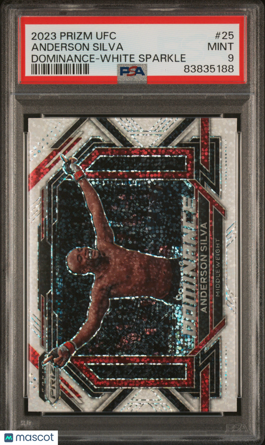 2023 Prizm UFC - Anderson Silva #25 - Dominance - White Sparkle SSP - PSA