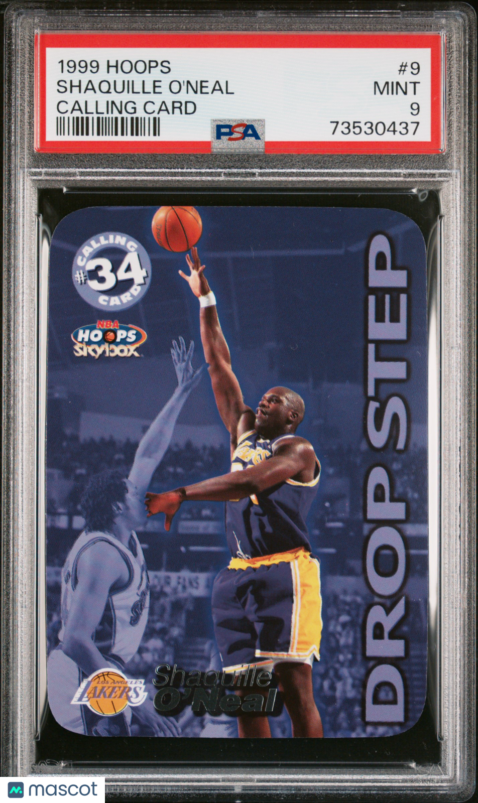 1999 Hoops - Shaquille O'Neal #9 - Calling Card - "Drop Step" - PSA 9
