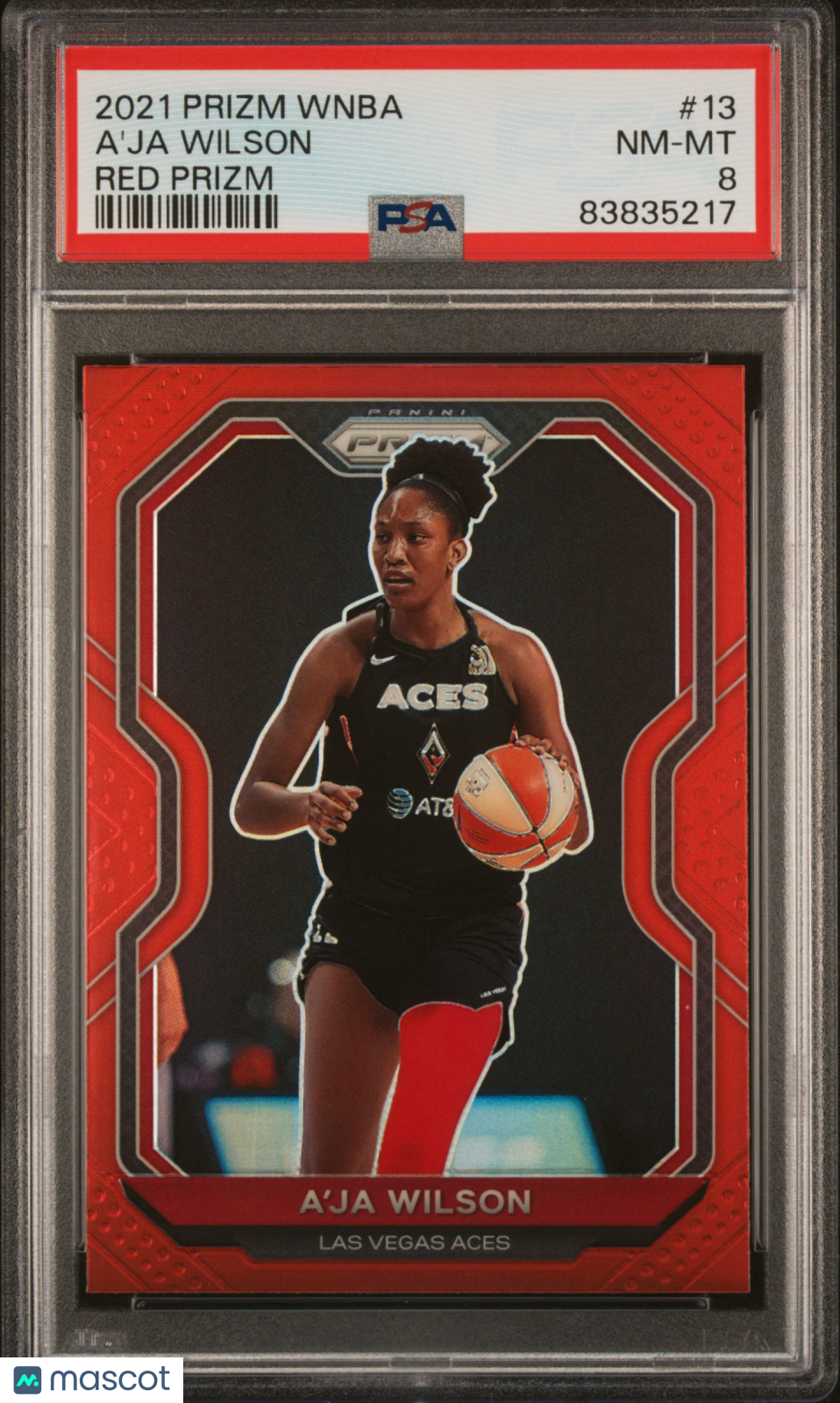 2021 Panini Prizm WNBA - A'ja Wilson #13 - Red Prizm /299 - PSA - RED /299