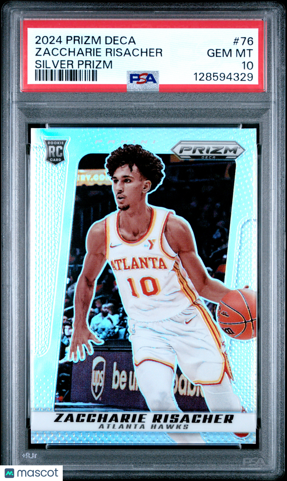 2024 Prizm DECA - Zaccharie Risacher #76 - Rookie Silver Prizm - ROOKIE - PSA 10