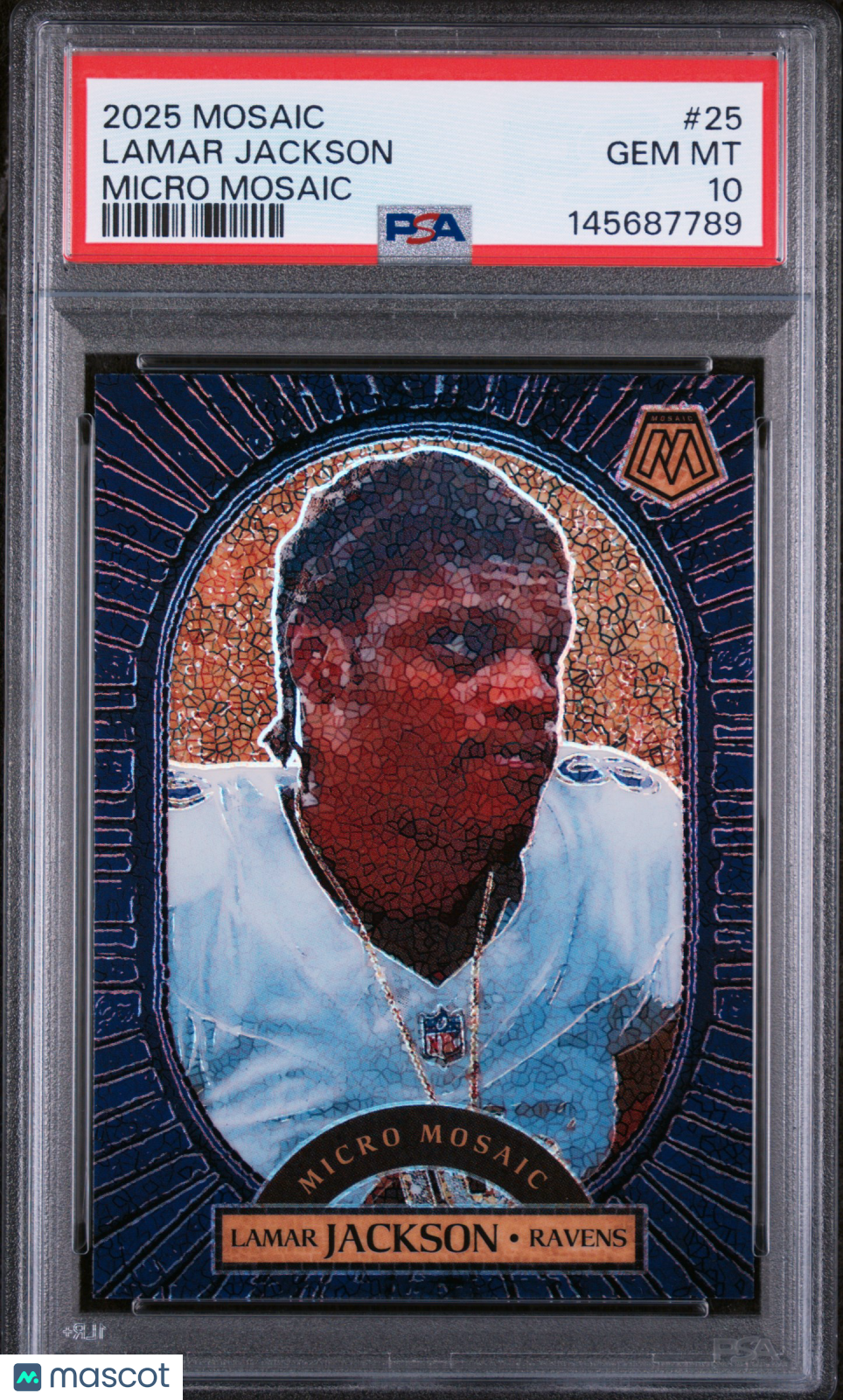 2025 Panini Mosaic - Lamar Jackson #25 - Micro Mosaic - PSA 10
