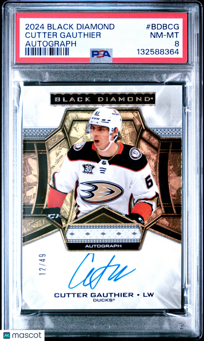 2024 Upper Deck Black Diamond - Cutter Gauthier - Autograph /49 - PSA - AUTO /49