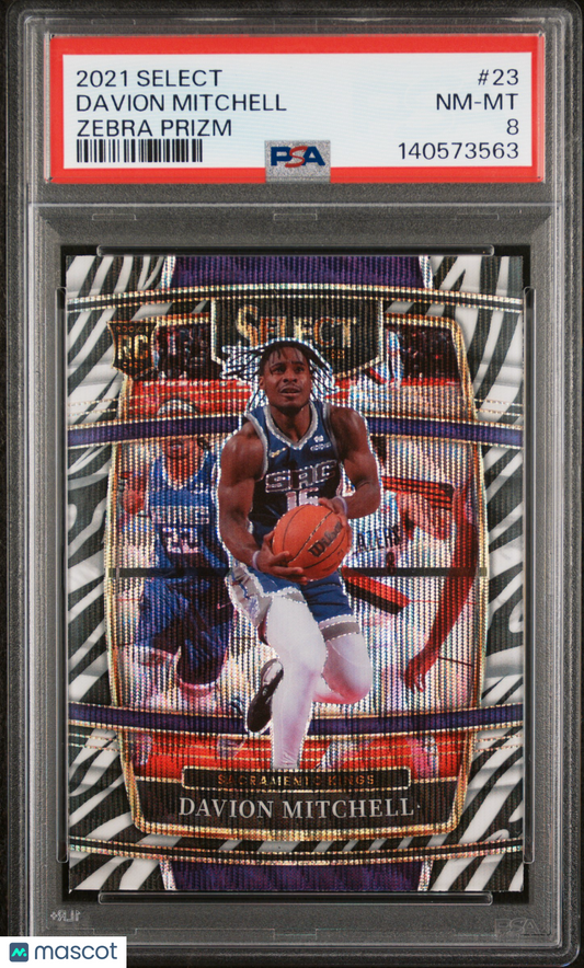 2021 Panini Select - Davion Mitchell - ROOKIE Zebra Prizm - PSA - ROOKIE ZEBRA