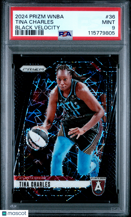 2024 Panini Prizm WNBA - Tina Charles #36 - Black Velocity /39 - PSA 9 - /39