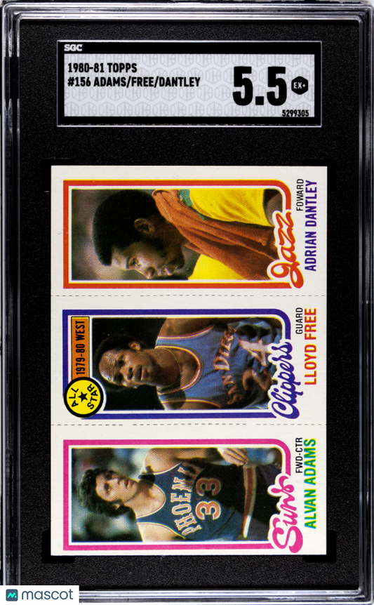 1980-81 Topps Dantley Free Adams #156 SGC 5.5