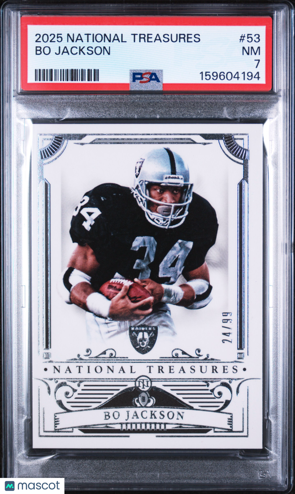 2025 National Treasures - Bo Jackson #53 - RAIDERS /99 - PSA 7 - RAIDERS /99