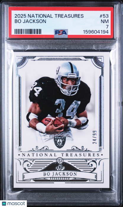 2025 National Treasures - Bo Jackson #53 - RAIDERS /99 - PSA 7 - RAIDERS /99