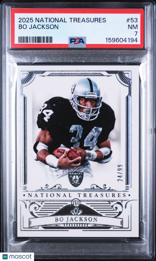 2025 National Treasures - Bo Jackson #53 - RAIDERS /99 - PSA 7 - RAIDERS /99