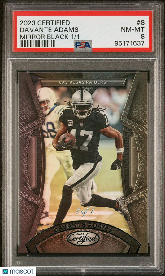 2023 Panini Certified - Davante Adams #8 - MIRROR BLACK 1/1 - PSA - BLACK 1/1
