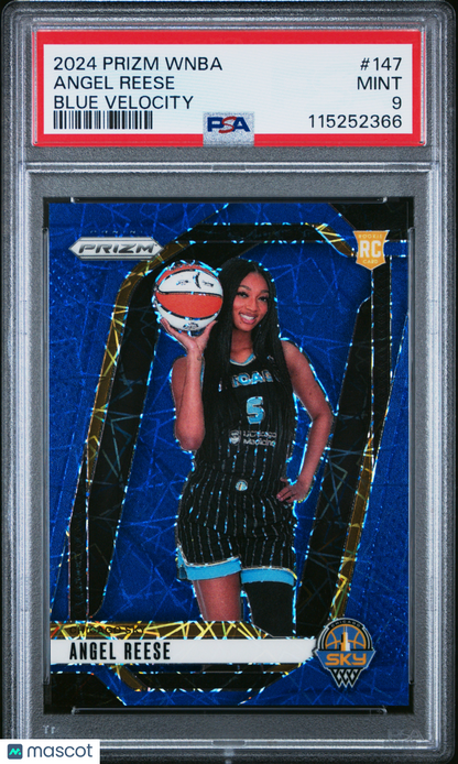 2024 Panini Prizm WNBA - Angel Reese #147 - ROOKIE - Blue Velocity - PSA