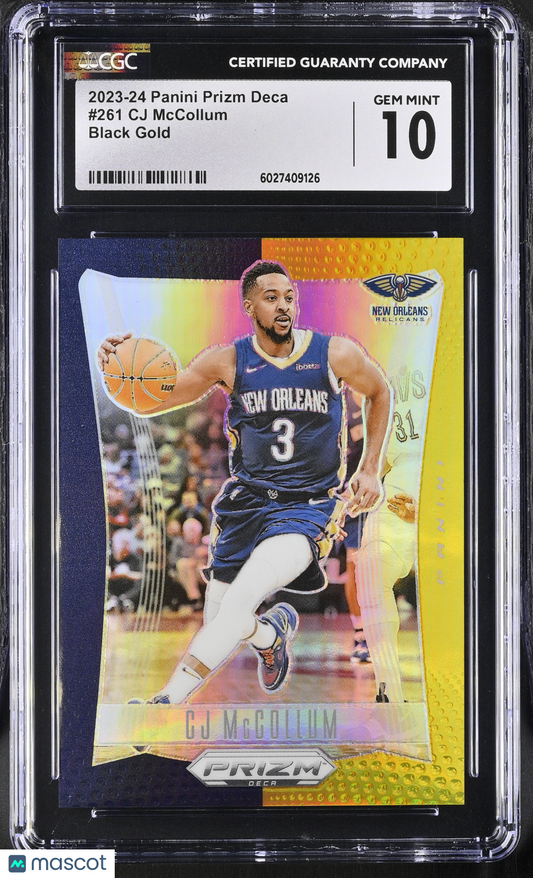 2023-24 Panini Prizm DECA - CJ McCollum #261 - Black Gold /5 - CGC 10 - /5