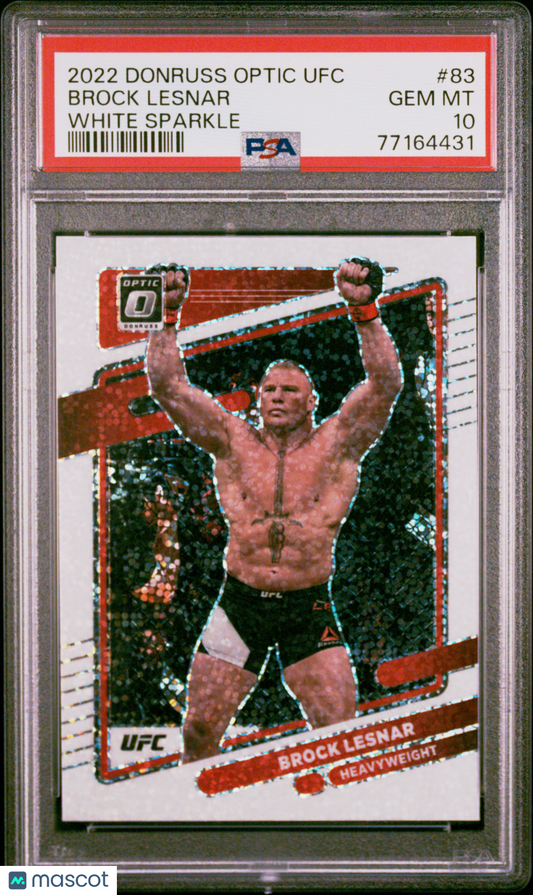 2022 Panini Donruss Optic UFC Brock Lesnar #83 White Sparkle PSA 10