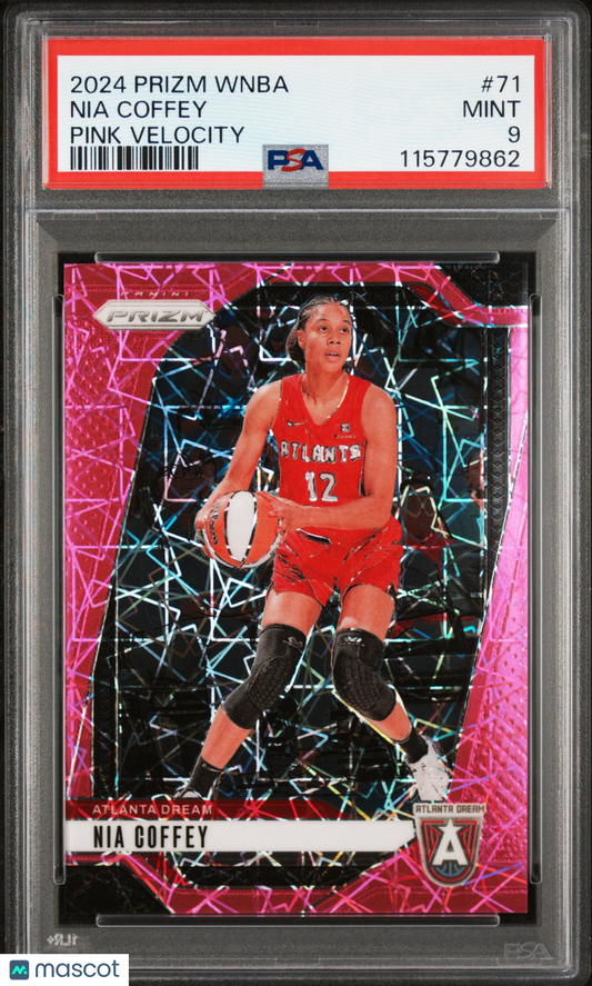 2024 Panini Prizm WNBA - Nia Coffey #71 - Pink Velocity /79 - PSA 9 - /79