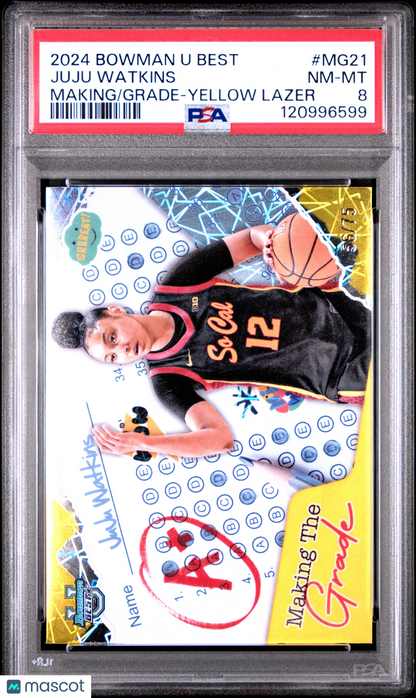 2024 Bowman U - Juju Watkins - Making The Grade - Yellow Lazer /75 - PSA - /75