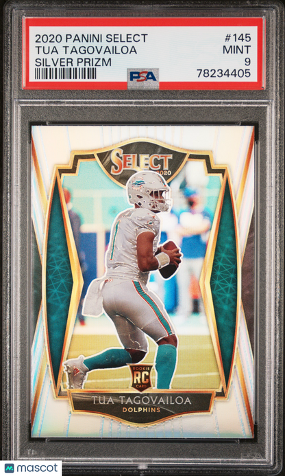 2020 Panini Select - Tua Tagovailoa #145 - Silver Prizm Rookie - PSA - ROOKIE