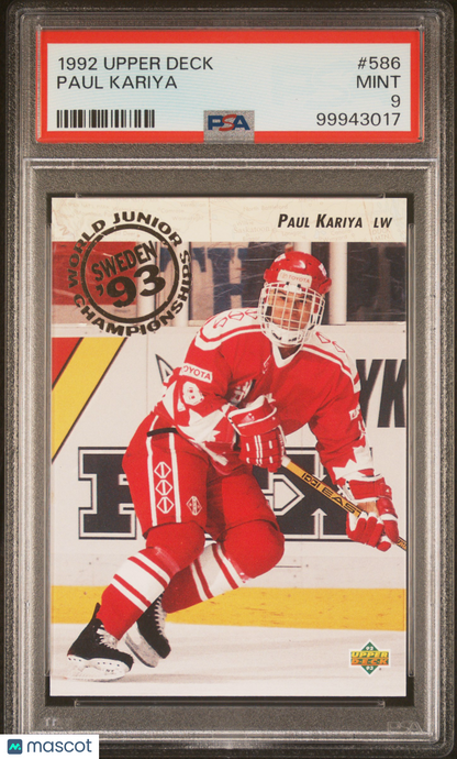 1992 Upper Deck - Paul Kariya #586 - Team Canada World Juniors - PSA 9