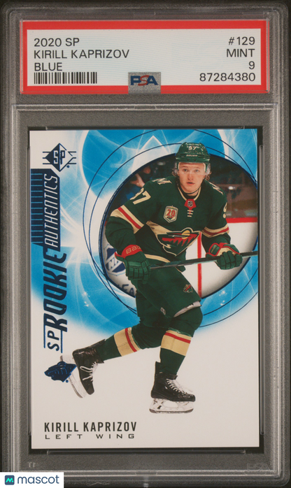 2020-2021 SP Kirill Kaprizov #129 ROOKIE Authentics Blue PSA 9
