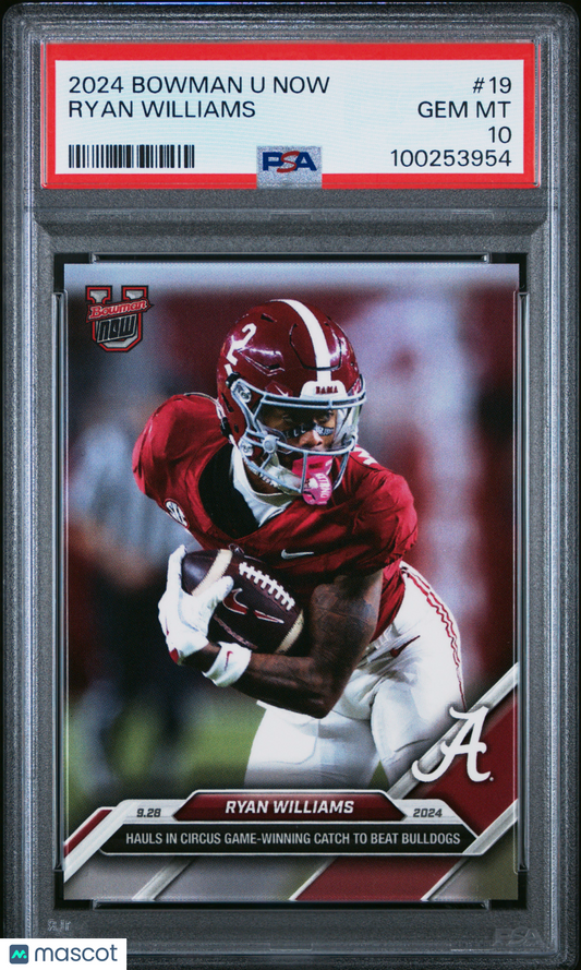 2024 Bowman U Now Ryan Williams #19 PSA 10