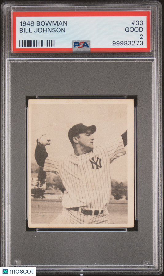 1948 Bowman MLB Baseball - Bill Johnson #33 - PSA 2