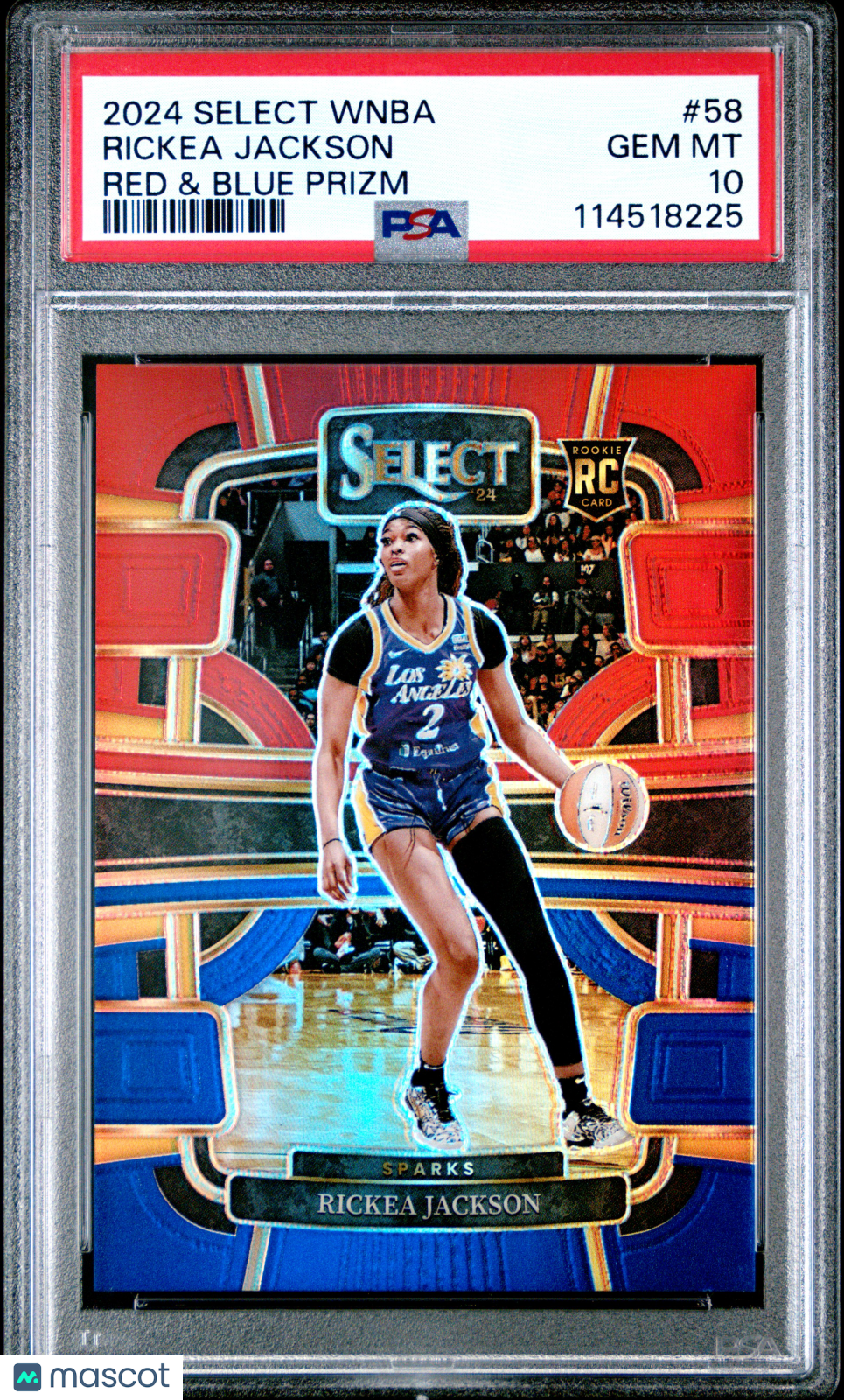 2024 Panini Select WNBA- Rickea Jackson - ROOKIE /399 - Red & Blue /399 - PSA 10