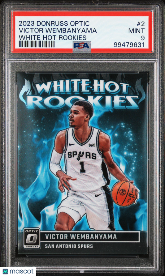 2023 Panini Donruss Optic - White Hot Rookies - Victor Wembanyama #2 - PSA 9