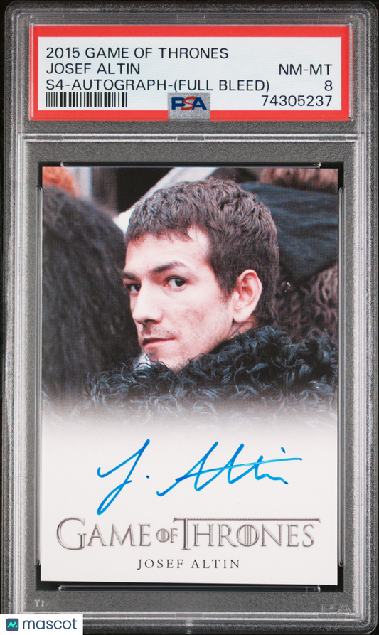 2015 Game Of Thrones Season 4 AUTO - Josef Altin as Pypar - PSA 8