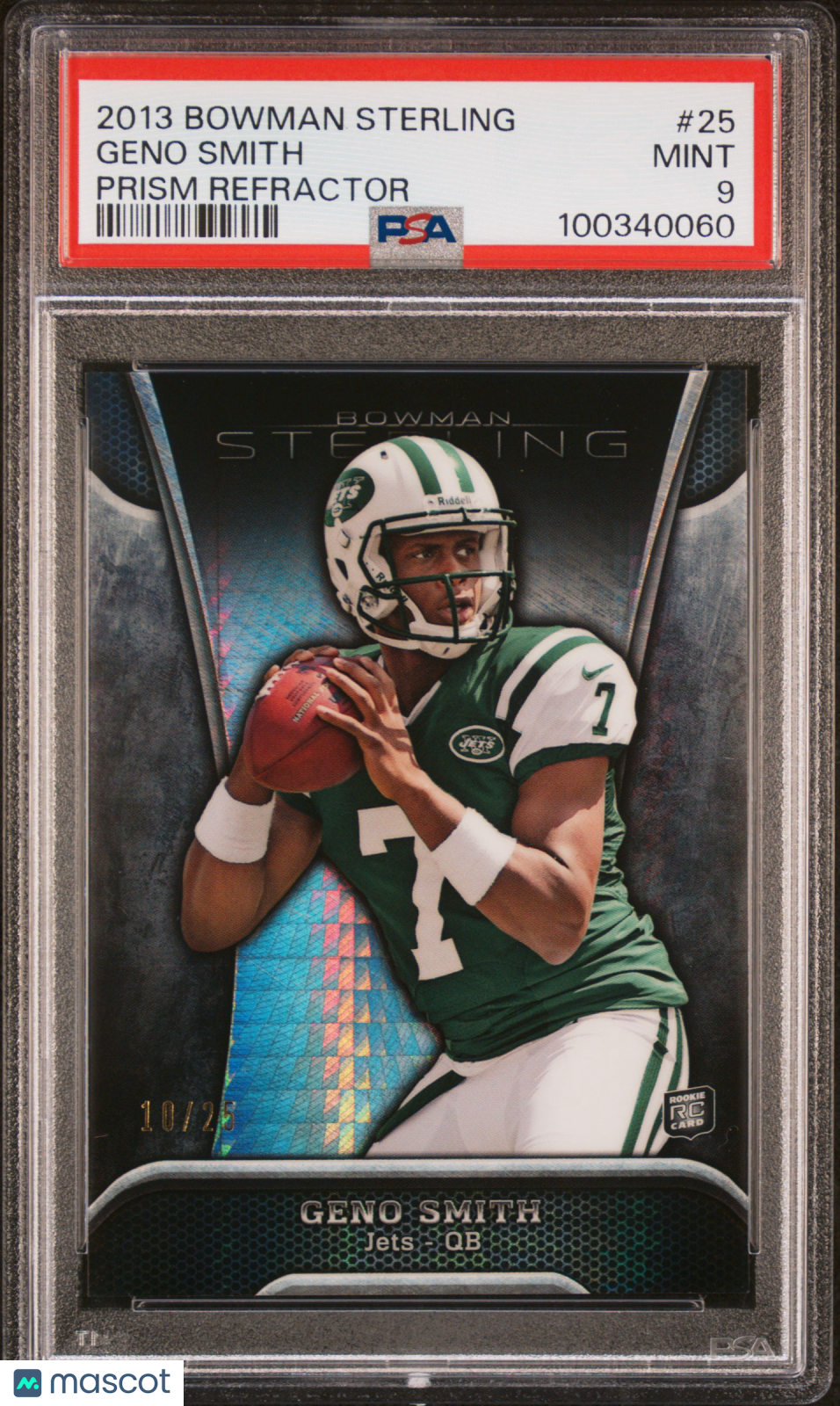 2013 Bowman Sterling Geno Smith #25 Prism Refractor - /25 PSA 9 - ROOKIE - /25