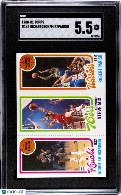 1980-81 Topps - Robert Parish/Steve Mix/Michael Richardson - #147 SGC 5.5