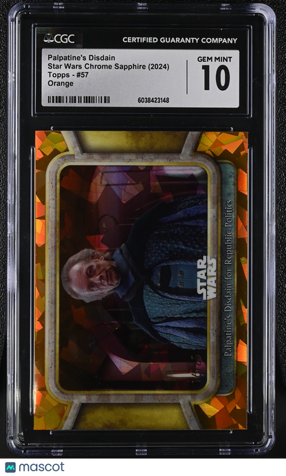 2024 Star Wars Sapphire- Palpatine's Disdain - Orange /25 - CGC 10 - Orange /25